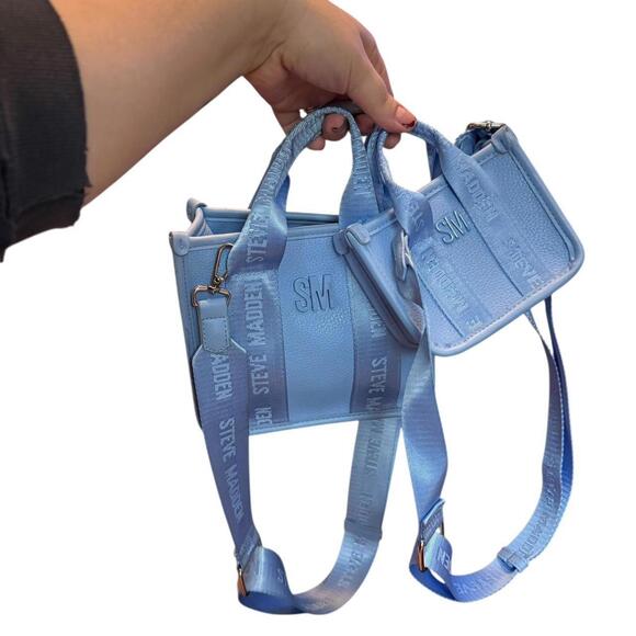 Steve Madden Light Blue Mommy & Me Tote Set 💙 - Picture 1 of 4